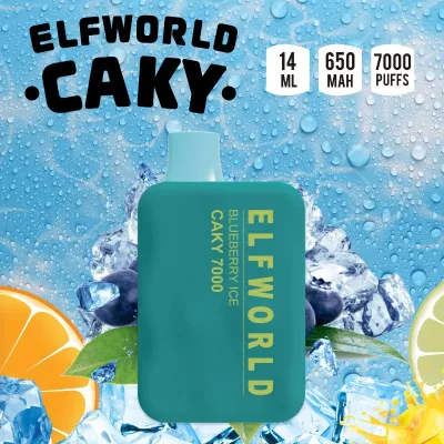 Оригинальный Elfworld Caky 7000 Puffs, 14 мл, предварительно заполненный аккумулятор, 650 мАч, электронная сигарета, ручка, оптовая продажа, одноразовая вейп